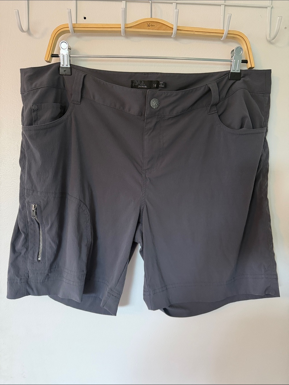 Prana grey stretchy hiking shorts